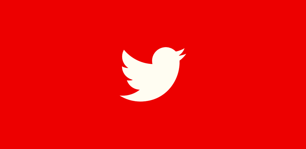 kırmızı renk üzerine twitter ikonu