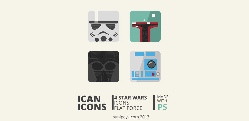4 starwars flat icons