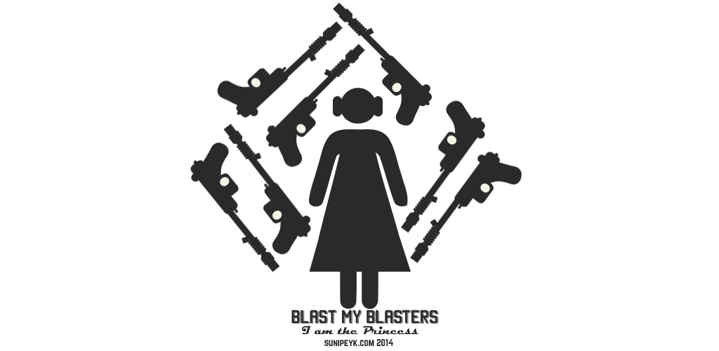 Leia and blaster poster
