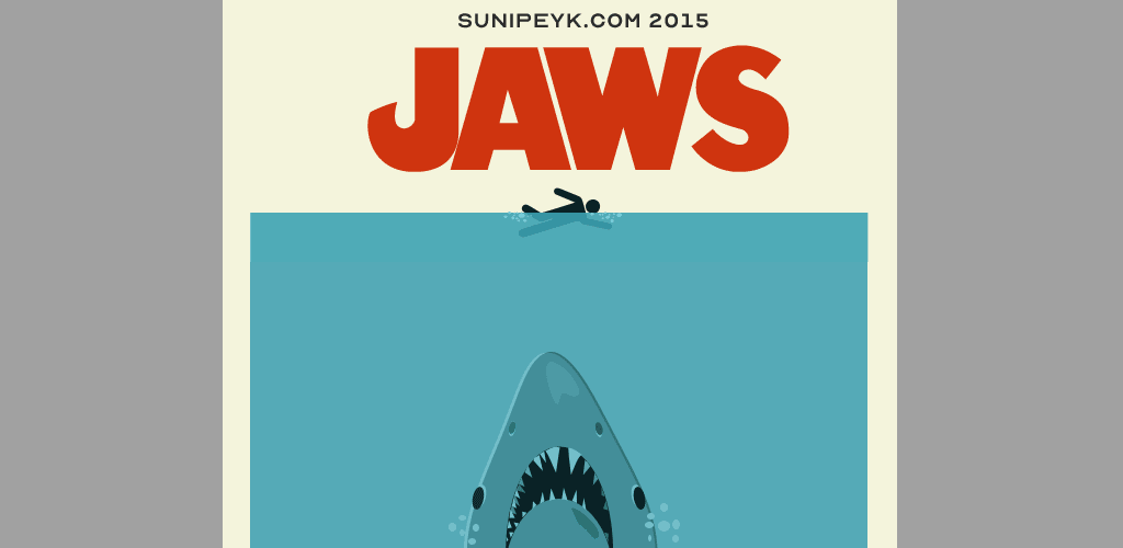 Jaws minimal flat poster