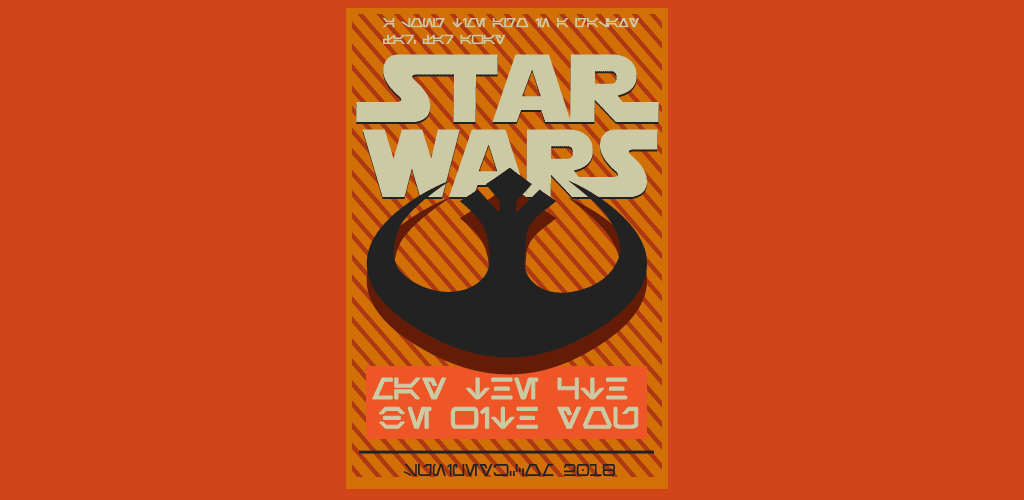 May the 4th be with you, aurebesh dilinde poster