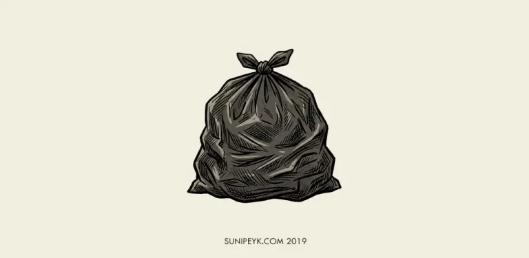 çöp torbası illustrasyonu