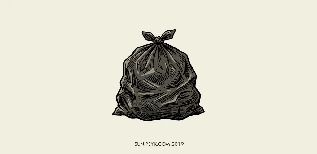 çöp torbası illustrasyonu