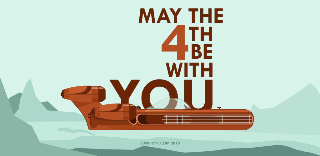 may the 4th be with you poster with landspeeder