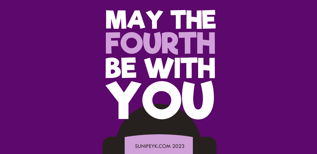 may the fourth be with you yazısı ve leia ikonu