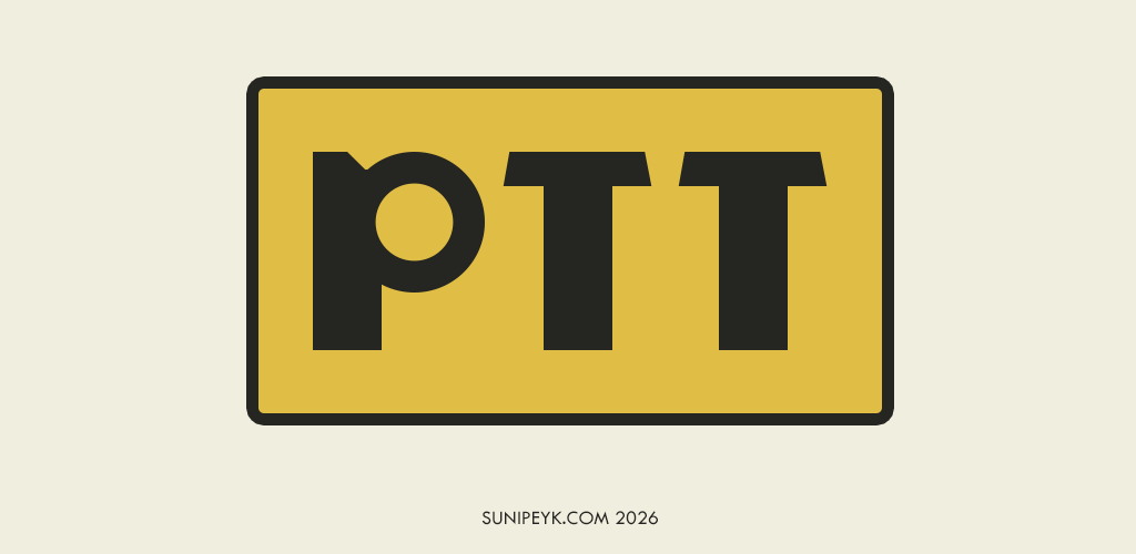 PTT eski logosu, el yapımı font tasarımı ile