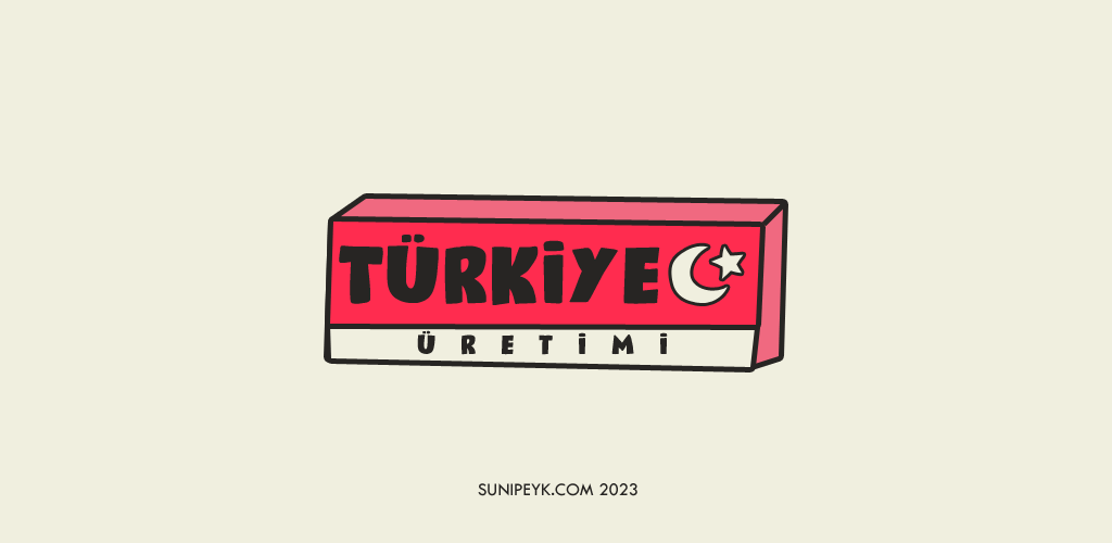 Türkiye üretimi yazan ikon bir kutu