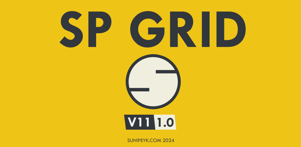 sp grid v11.1 için sp grid yazısı, versiyonu ve sunipeyk ikonu