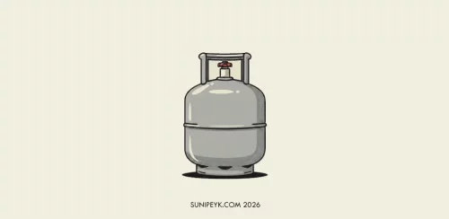 gri 12 kg mutfak tüpü, illustrasyon