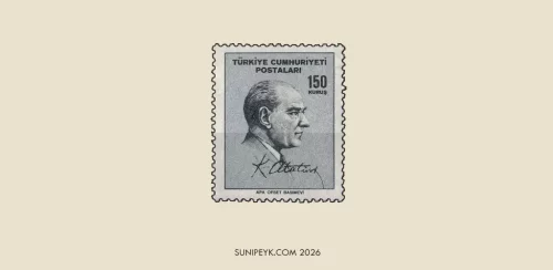 Atatürk ve imzası ile pul