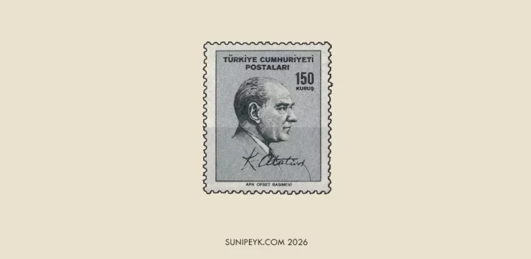Atatürk ve imzası ile pul