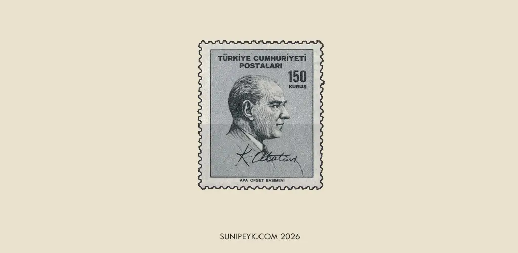 Atatürk ve imzası ile pul